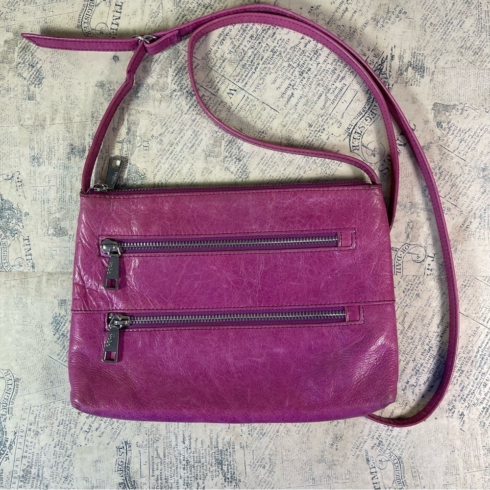 Hobo Mara Double Zipper Genuine Leather Crossbody Bag